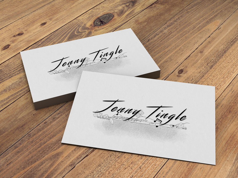 Business cards with Jenny Tingle logo